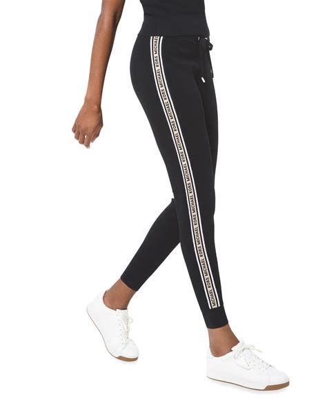 michael kors pants black|Michael Kors jogger pants women.